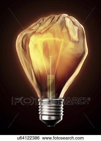 Stock Illustration - Fist-shaped light bulb, artwork. Fotosearch