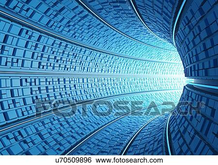 Futuristic tunnel, artwork View Large Illustration Stock Illustration - Futuristic tunnel, artwork. Fotosearch