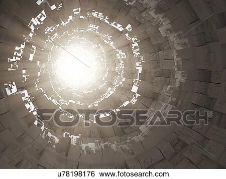 Stock Illustration - Futuristic tunnel, artwork. Fotosearch