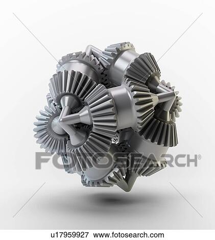 Stock Illustration - Gear wheels, artwork. Fotosearch