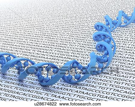 Drawing - Genetic code, artwork. Fotosearch