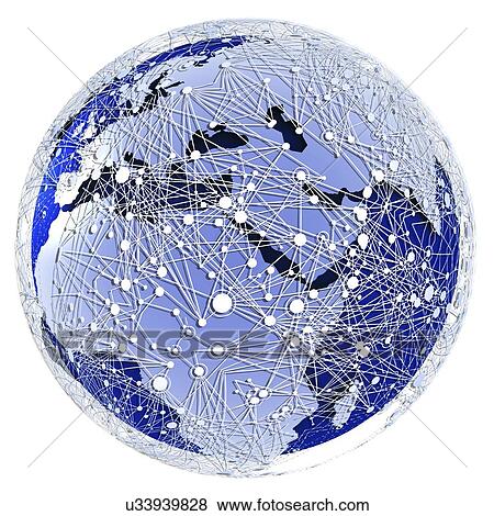 Global communications, artwork View Large Illustration Stock Illustration - Global communications, artwork. Fotosearch