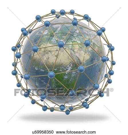 Global connectivity, artwork View Large Illustration Clipart - Global connectivity, artwork. Fotosearch