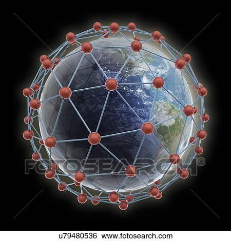 Stock Illustration - Global connectivity, artwork. Fotosearch