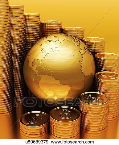 Stock Illustration - Global economy, conceptual artwork. Fotosearch