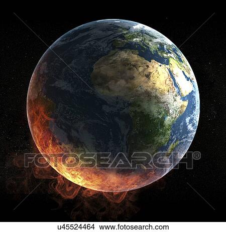 Stock Illustration - Global warming, artwork. Fotosearch