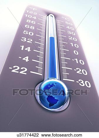 Drawing - Global warming, conceptual artwork. Fotosearch