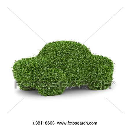 Green car, conceptual artwork View Large Illustration Drawing - Green car, conceptual artwork. Fotosearch