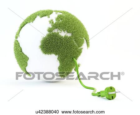 Clipart - Green energy, conceptual artwork. Fotosearch