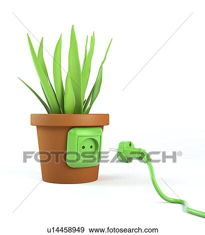 Stock Illustration - Green energy, conceptual artwork. Fotosearch