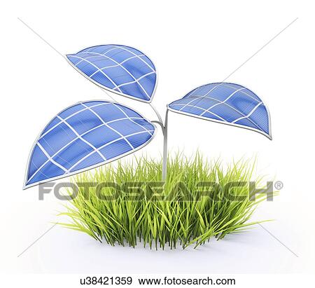 Stock Illustration - Green energy, conceptual artwork. Fotosearch