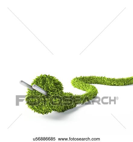 Stock Illustration - Green energy, conceptual artwork. Fotosearch