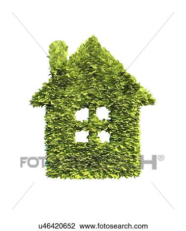 Drawing - Green housing, conceptual artwork. Fotosearch