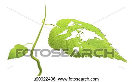 Stock Illustration - Green planet, conceptual artwork. Fotosearch