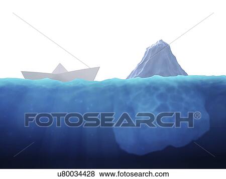 Stock Illustration - Iceberg danger, conceptual artwork. Fotosearch