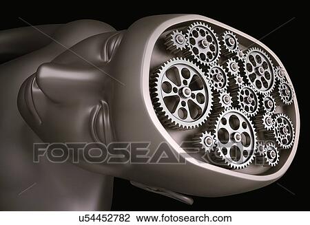 Drawing - Intelligence, conceptual artwork. Fotosearch