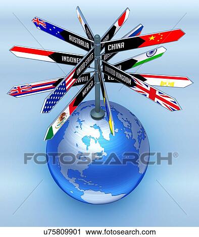 Clip Art - International travel, conceptual artwork. Fotosearch