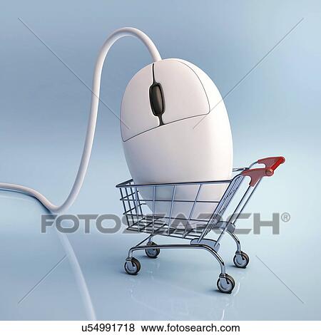 Stock Illustration - Internet shopping, conceptual artwork. Fotosearch