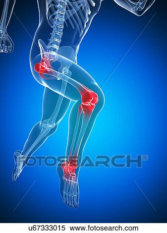 Knee pain, conceptual artwork View Large Illustration Stock Illustration - Knee pain, conceptual artwork. Fotosearch