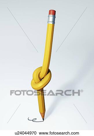 Knotted pencil, artwork View Large Illustration Clipart - Knotted pencil, artwork. Fotosearch