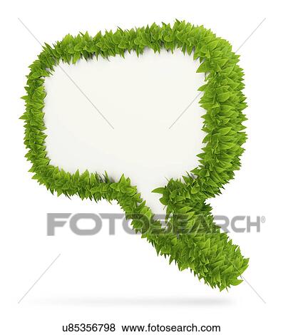 Leafy speech bubble, artwork View Large Illustration Stock Illustration - Leafy speech bubble, artwork. Fotosearch
