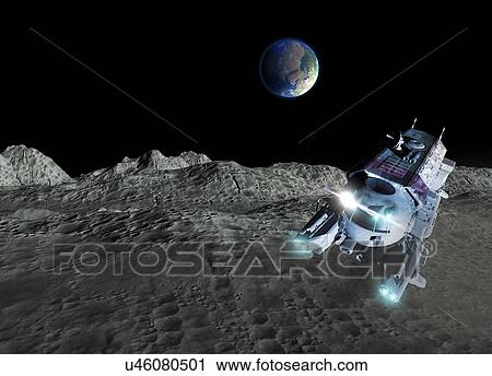 Clip Art - Lunar exploration, artwork. Fotosearch