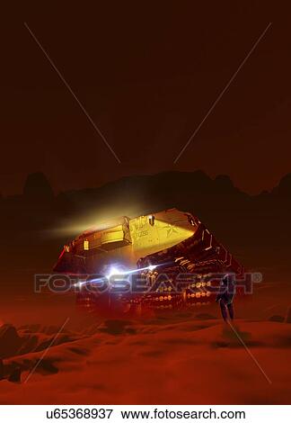 Stock Illustration - Mars exploration, artwork. Fotosearch
