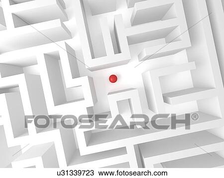 Drawing - Maze, artwork. Fotosearch