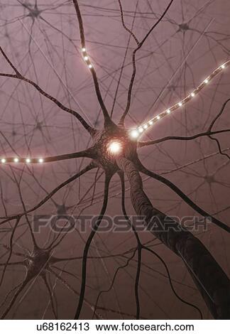 Neural network, artwork View Large Illustration Drawing - Neural network, artwork. Fotosearch