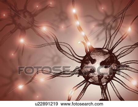 Stock Illustration - Neural network, artwork. Fotosearch