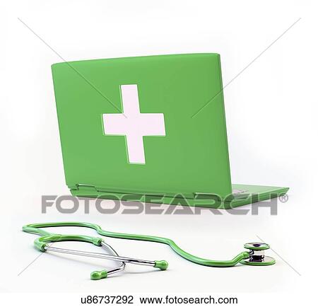 Drawing - Online diagnosis, conceptual artwork. Fotosearch
