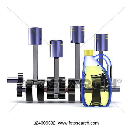 Piston engine and oil, artwork View Large Illustration Drawing - Piston engine and oil, artwork. Fotosearch