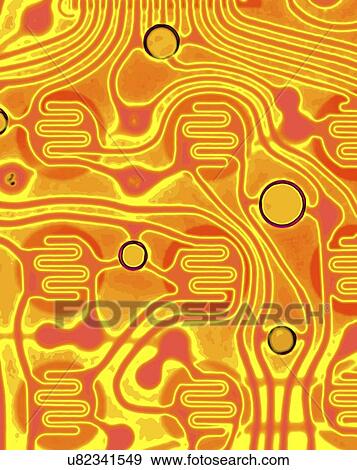 Stock Illustration - Printed circuit, artwork. Fotosearch