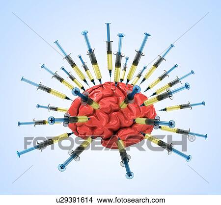 Stock Illustration - Psychiatric drugs, conceptual artwork. Fotosearch