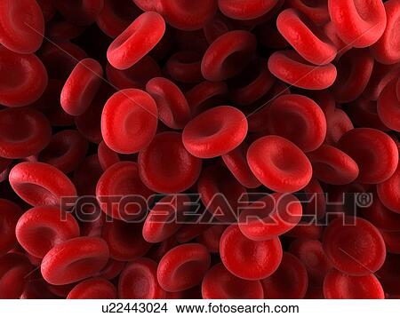 Stock Illustration - Red blood cells, artwork. Fotosearch