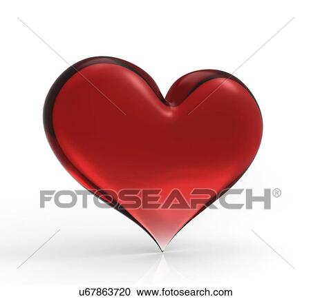 Clipart - Red heart, artwork. Fotosearch