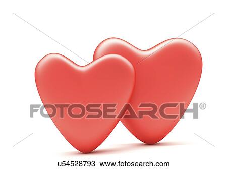 Drawing - Red hearts artwork. Fotosearch