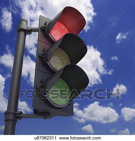 Red traffic light, artwork View Large Illustration Clip Art - Red traffic light, artwork. Fotosearch