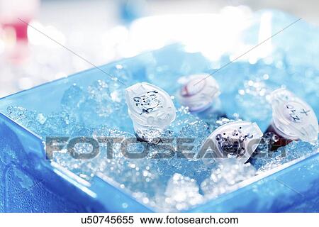 Stock Illustration - Sample tubes on ice. Fotosearch