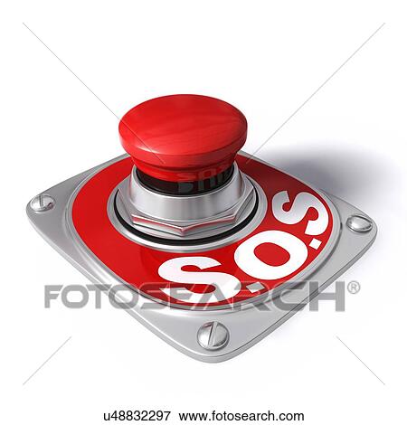 SOS button, artwork View Large Illustration Stock Illustration - SOS button, artwork. Fotosearch