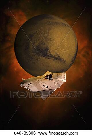 Space exploration, artwork View Large Illustration Drawing - Space exploration, artwork. Fotosearch