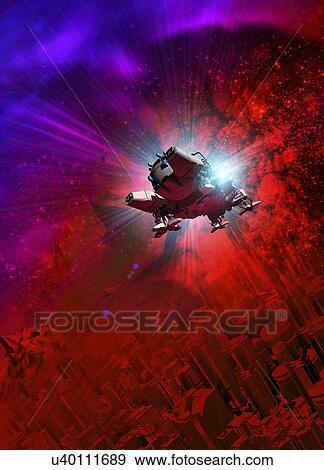 Stock Illustration - Space exploration, artwork. Fotosearch
