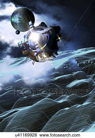 Space exploration, artwork View Large Illustration Stock Illustration - Space exploration, artwork. Fotosearch