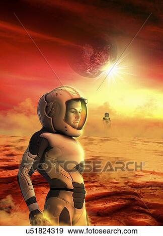 Space exploration, artwork View Large Illustration Stock Illustration - Space exploration, artwork. Fotosearch