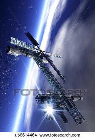 Stock Illustration - Space hotel, artwork. Fotosearch