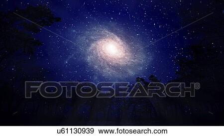 Stock Illustration - Spiral galaxy, artwork. Fotosearch
