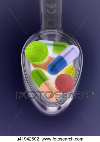 Spoonful of medicine View Large Illustration Drawing - Spoonful of medicine. Fotosearch