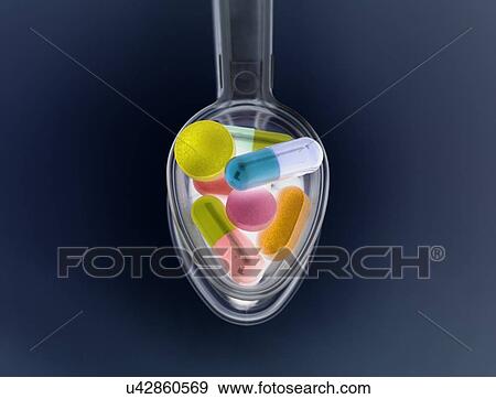 Spoonful of medicine View Large Illustration Stock Illustration - Spoonful of medicine. Fotosearch