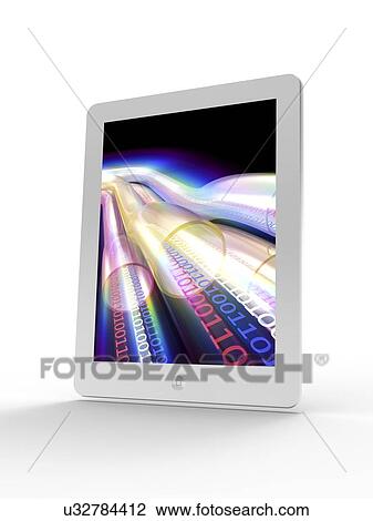 Tablet computer, information highway View Large Illustration Drawing - Tablet computer, information highway. Fotosearch