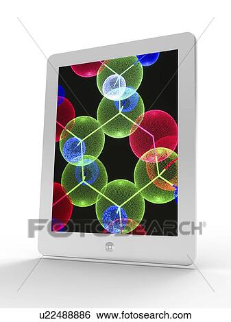 Tablet computer, insulin molecule View Large Illustration Stock Illustration - Tablet computer, insulin molecule. Fotosearch